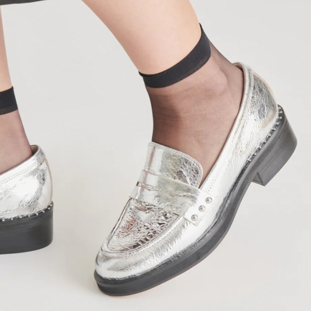 🩶🔹️DOLCE VITA 🔹️Aliane Loafers Silver Distressed Leather